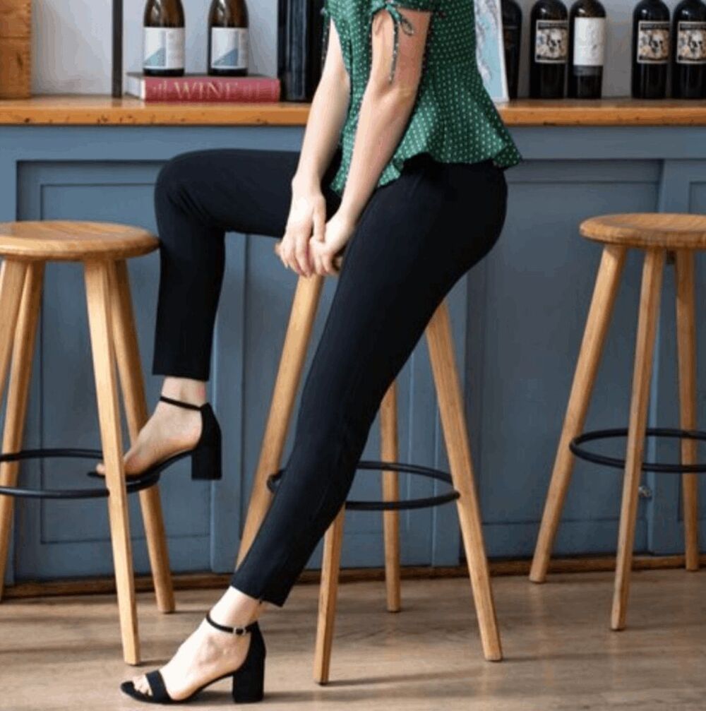 New Betabrand Black Skinny Cigarette Dress Pant Yoga Pants Small Long Tall